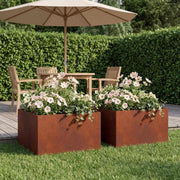 Vaso da giardino 2 pz Ruggine 40 x 40 x 30 cm Acciaio Corten 8005049