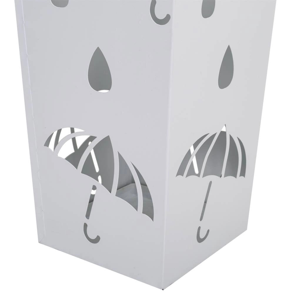Portaombrelli in metallo bianco 20x20x50h cm