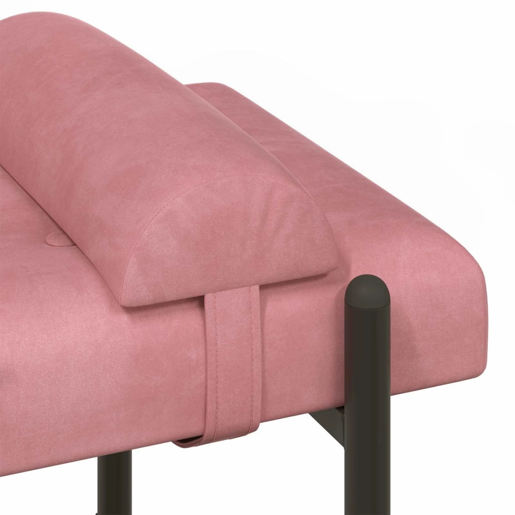 Panchina con bottoni e cuscini Rosa 110 x 40 x 46 cm Velluto 42038389