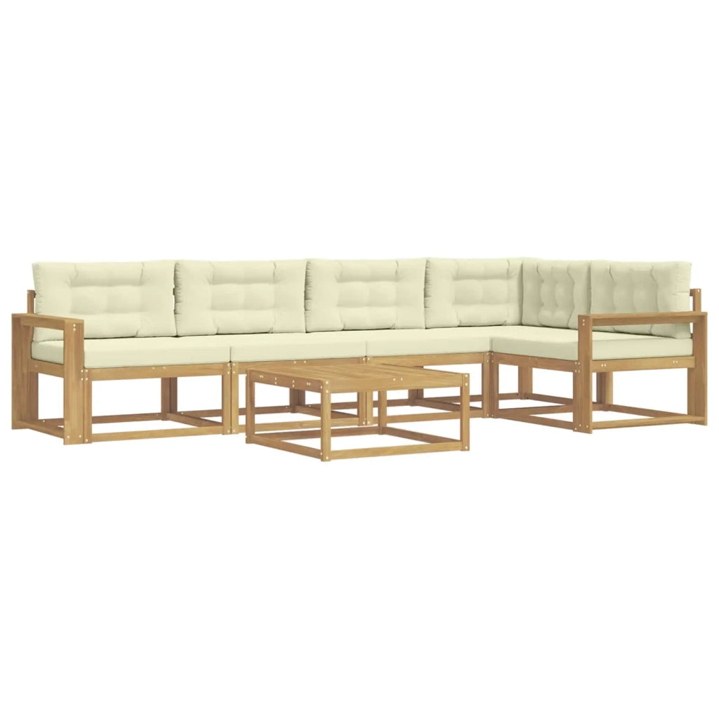Set di divani da esterno 6 pcs Bianco e Crema 79 x 79 x 37 cm 3386484