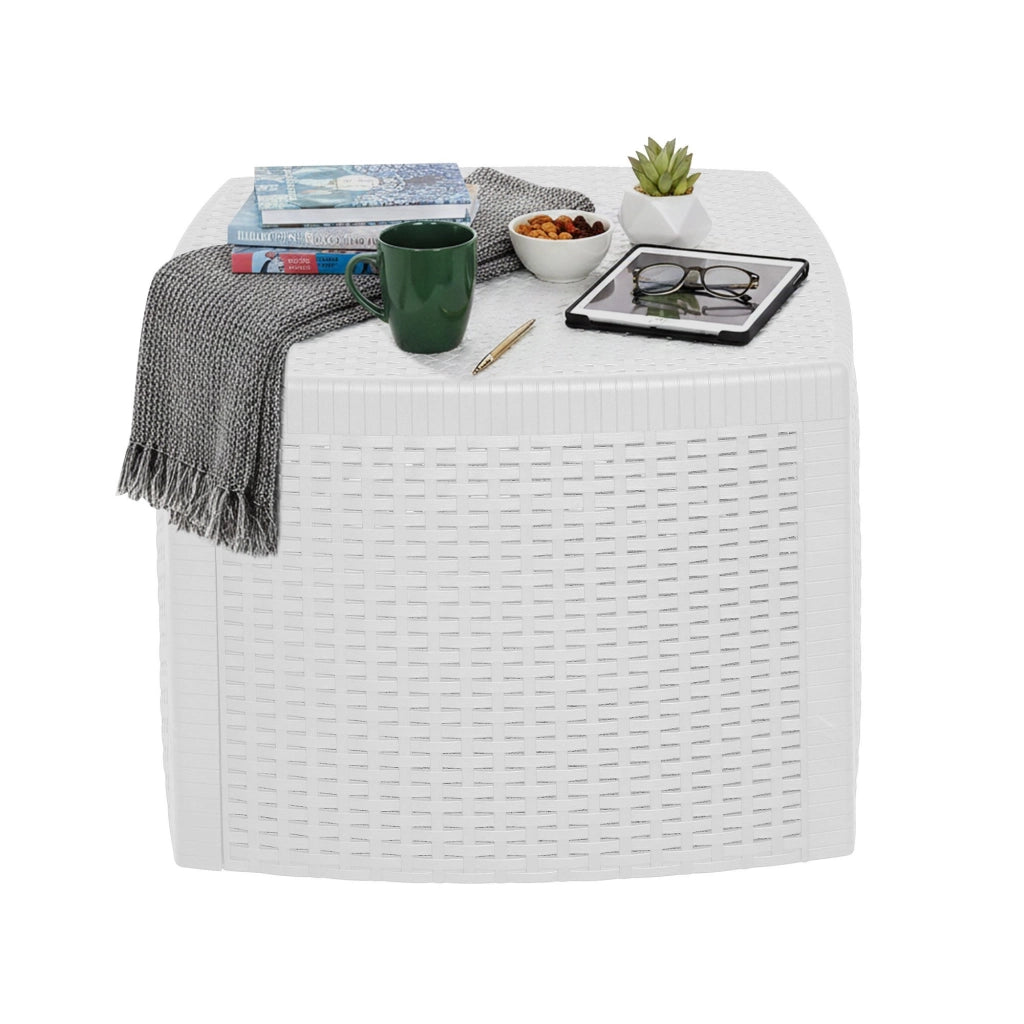Akane, Tavolino da Esterno 2 Posti, 53x53x40h cm Bianco