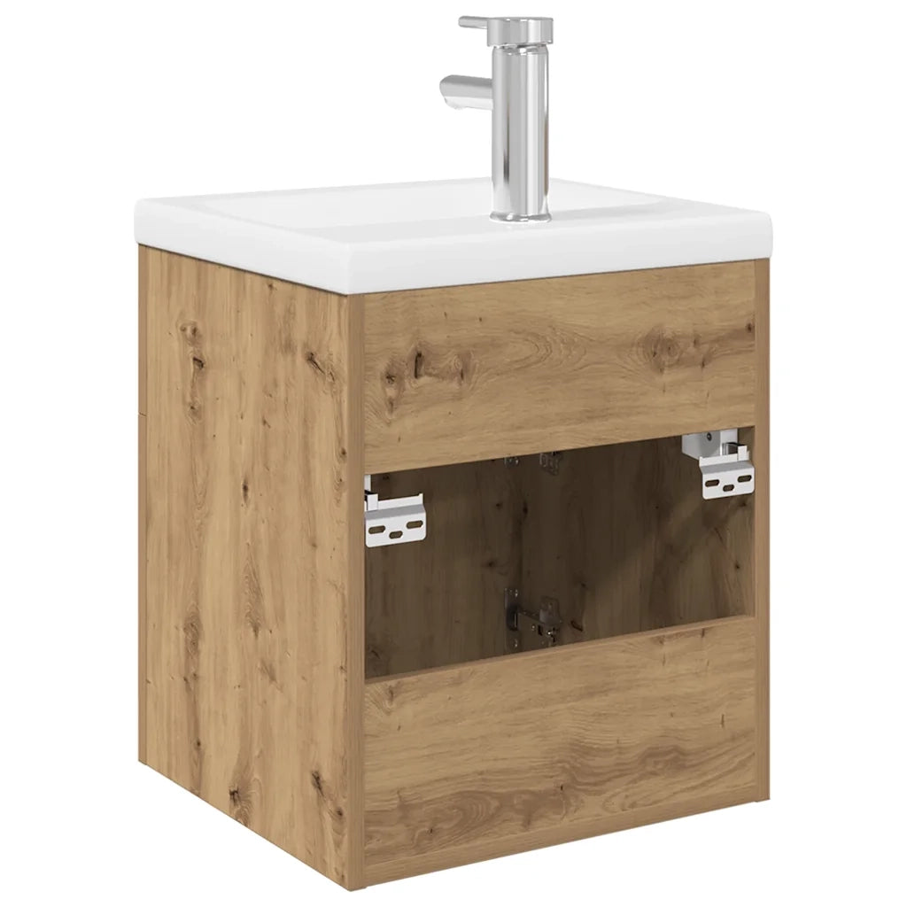Mobile Bagno con Lavabo Integrato&Rubinetto-Lavandino-Lavabo Rovere Artigianale 602497
