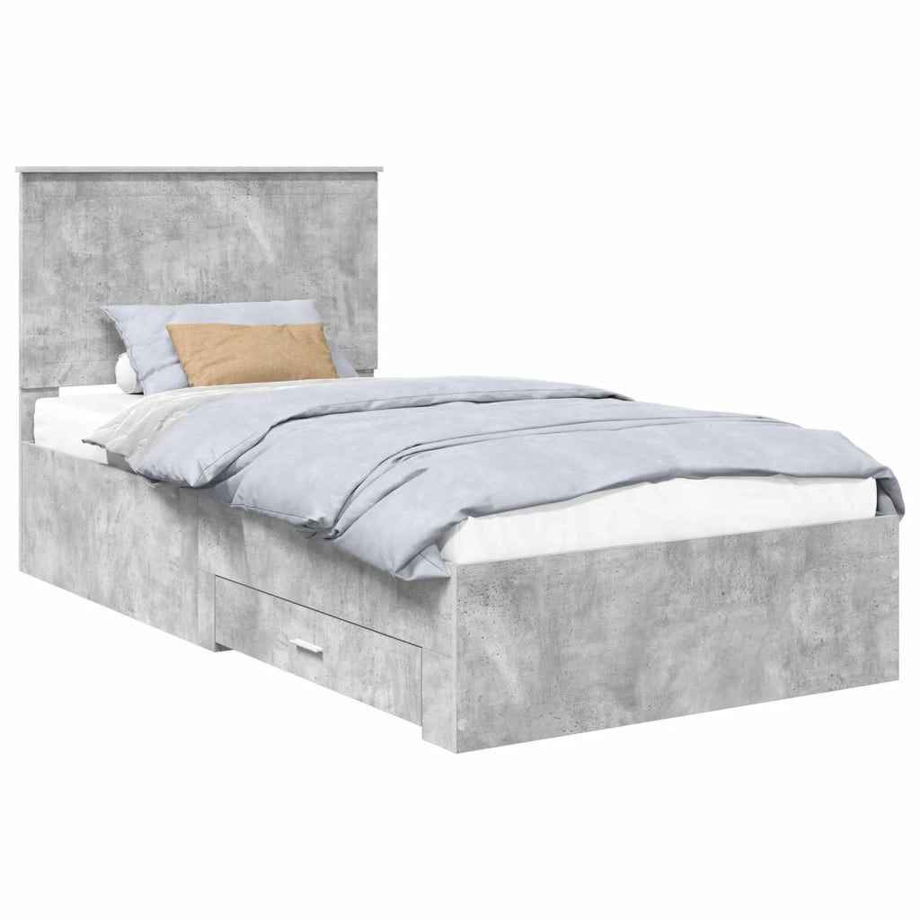 Struttura del letto con testiera-Giroletto con Testiera Grigio cemento 100 x 200 cm 930545