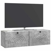 Mobile TV da Muro | Armadietto TV | Mobile Porta TV Grigio Cemento 98 x 31 x 30 cm