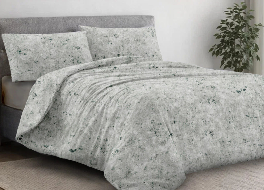 Copripiumino Sacco Piumone 100% Cotone Made In Italy Disegno Mitril - Singolo - Smeraldo