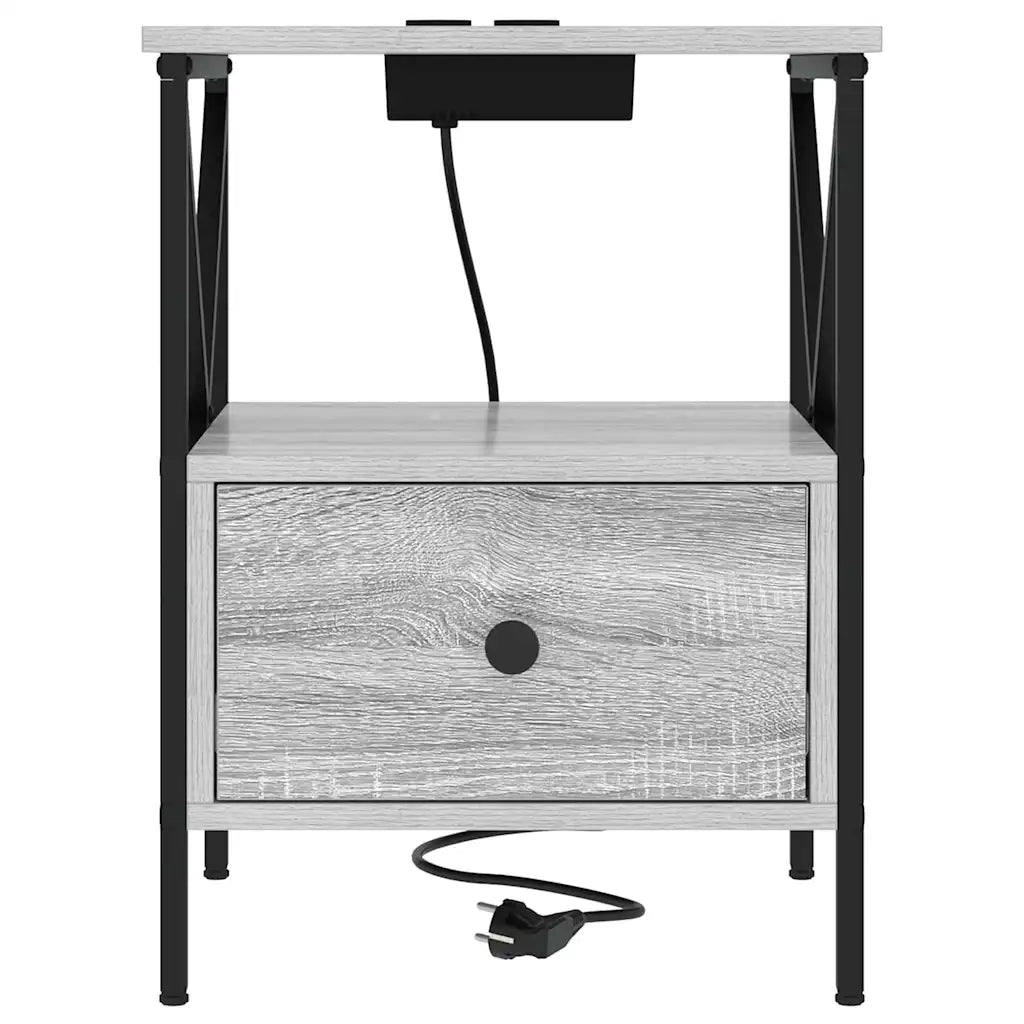 Armadio da Notte con cassetto Grigio Sonoma 41,5 x 40,5 x 55 cm 859556