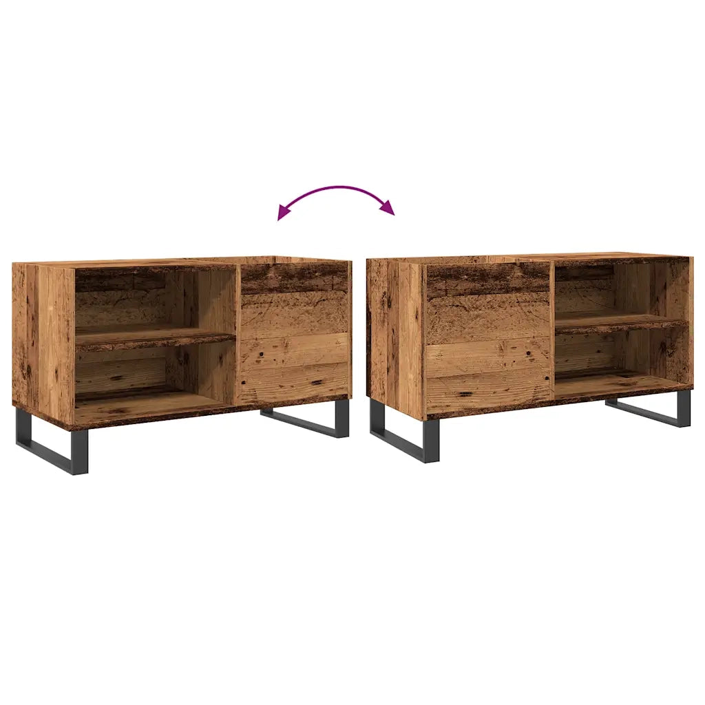 vidaXL Mobile Porta Dischi Legno Antico 84,5x38x48cm Legno Multistrato