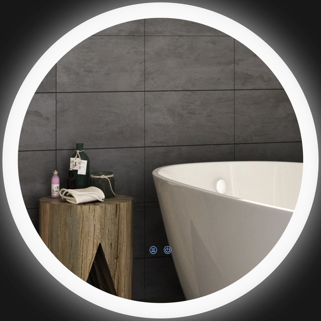 Specchio bagno rotondo LED Ø70 cm con 3 colori di luce, antiappannamento, touch, IP44