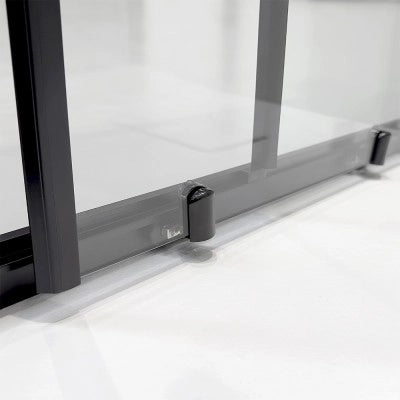 Box doccia 3 lati 80x120x80 nero opaco con porta scorrevole  Tay