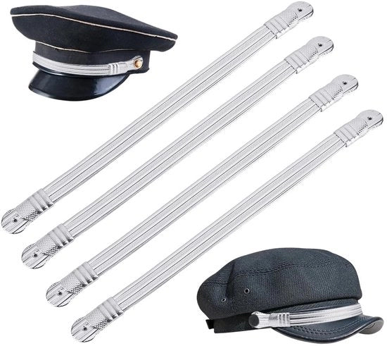 Set di cinturoni per cappello da 4 pezzi - Cinturone per cappello regolabile - Cinturone in PU resinoso - Ideale per cappelli da cowboy/militari - Cinturone comodo da indossare - Ideale per attività all'aperto