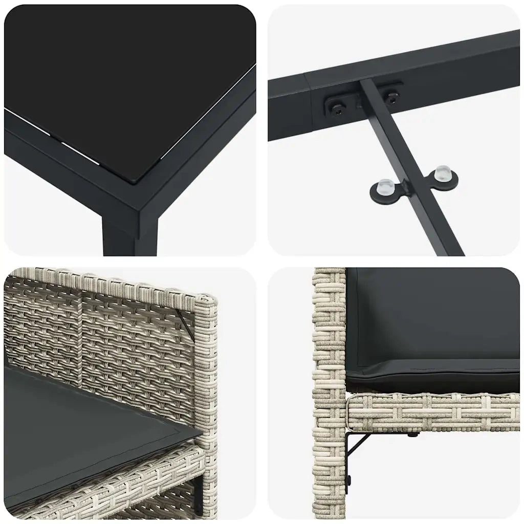 Set da Pranzo per Giardino 5 pcs Grigio chiaro polyrattan 3380707