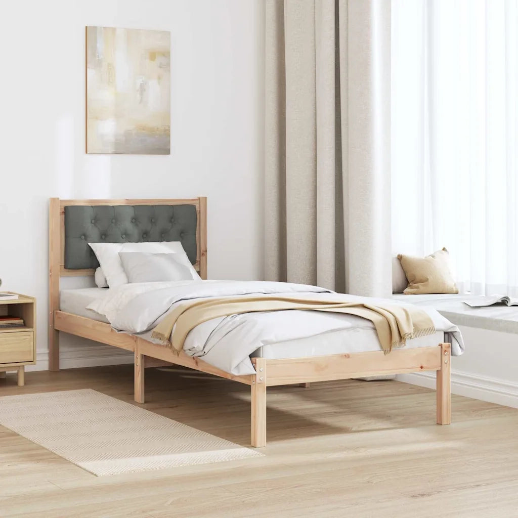 Struttura del letto Grigio scuro 75 x 190 cm Pino massello 878230