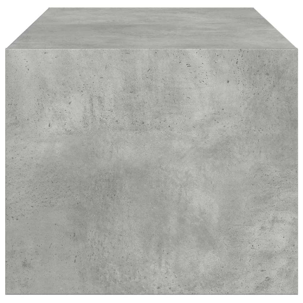 Tavolino Salotto con Ante in Vetro-Tavolino da soggiorno-Tavolo Grigio Cemento 102x50x42 cm