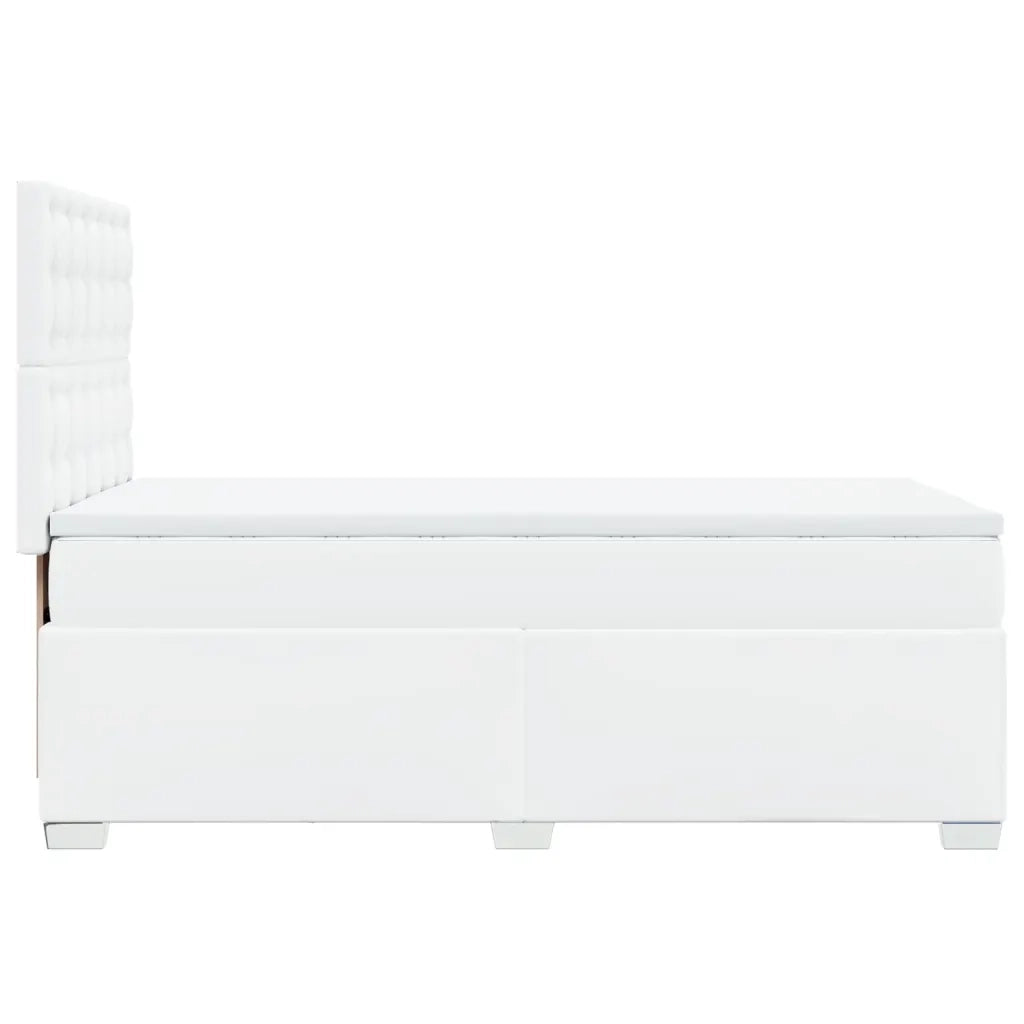 Giroletto a Molle con Materasso Bianco 90x200 cm in Similpelle