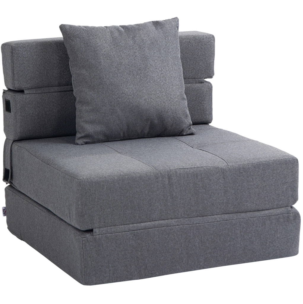 Poltrona letto pieghevole 2 in 1 grigio scuro