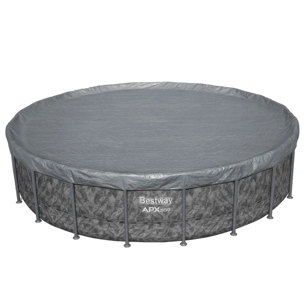 Bestway Copertura per piscina Ø4,27 m Rotondo Poliestere Grigio 42035731