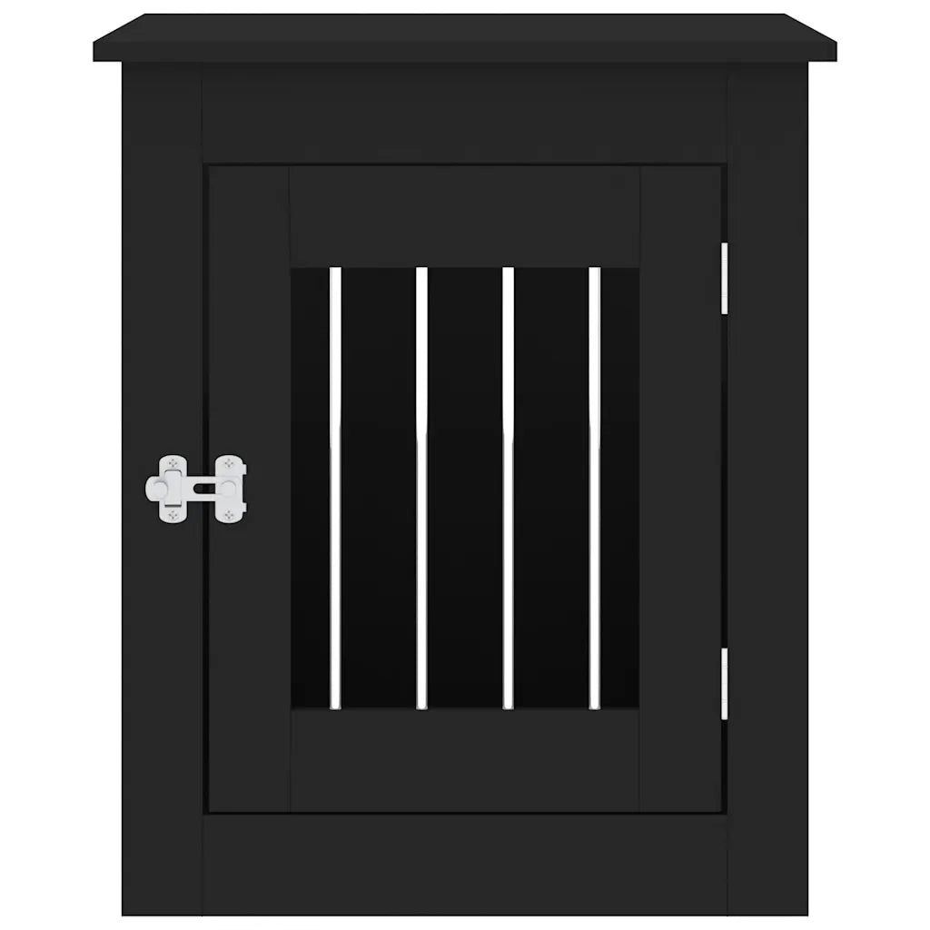 Gabbia Cani da Arredamento Nera 55x75x65cm Legno Multistrato 838317