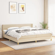 Giroletto a Molle con Materasso Crema 200x200 cm in Tessuto 3130382