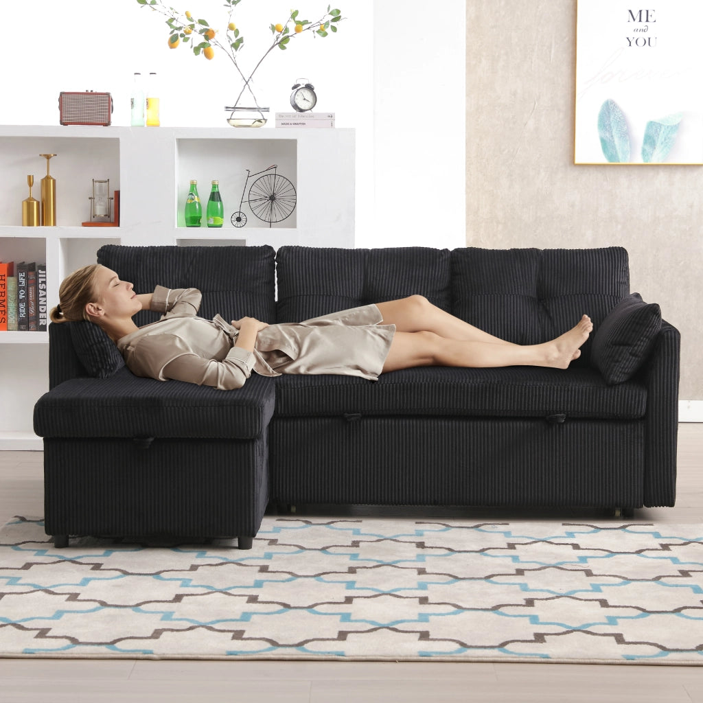 Divano Letto Angolare con Contenitore e Chaise Longue ¨C MINIMAL ¨C Modulare