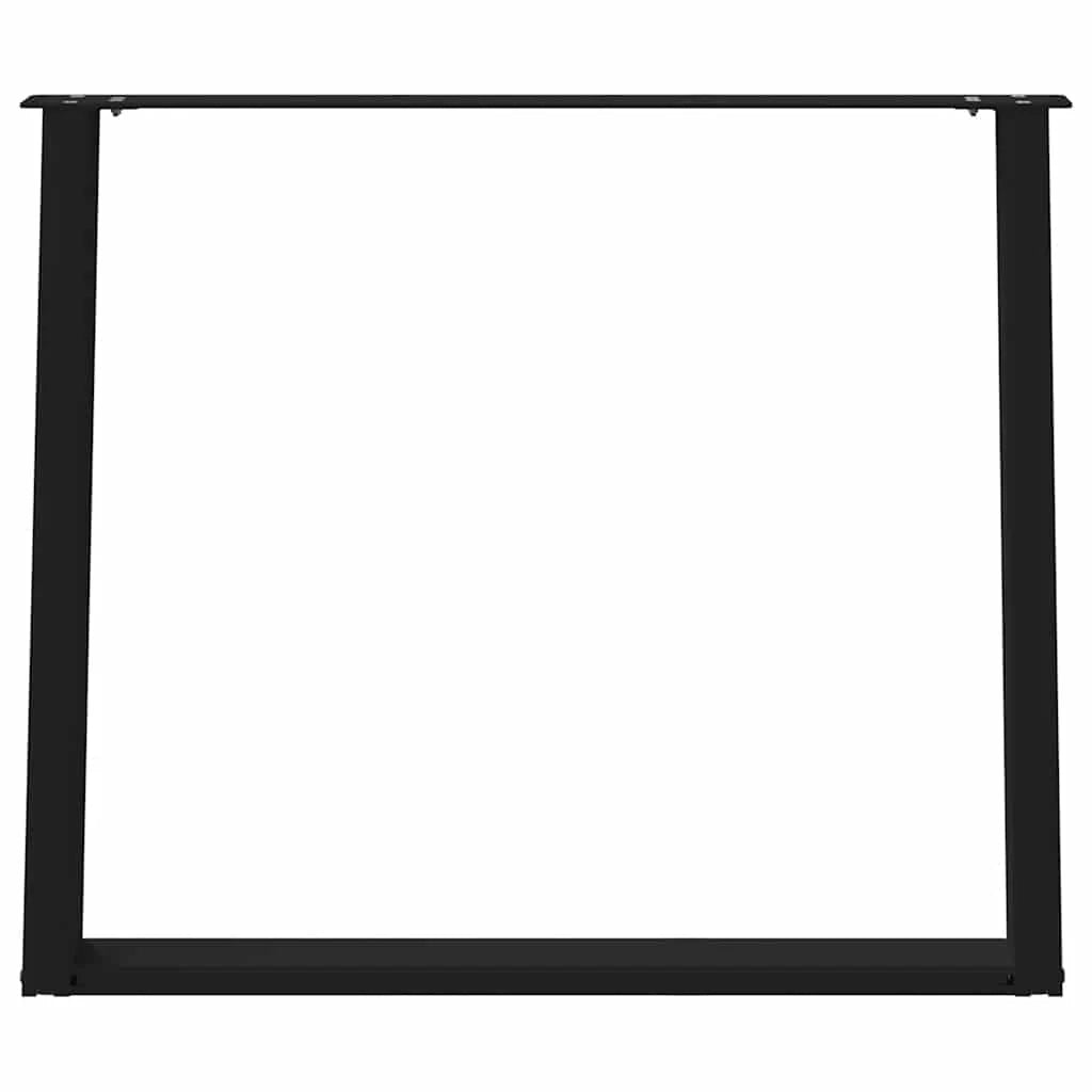 Set di 2 gambe per tavolo regolabili a forma di U 100 x 72-73 cm design moderno per tavolo da ufficio acciaio nero 02_0057084