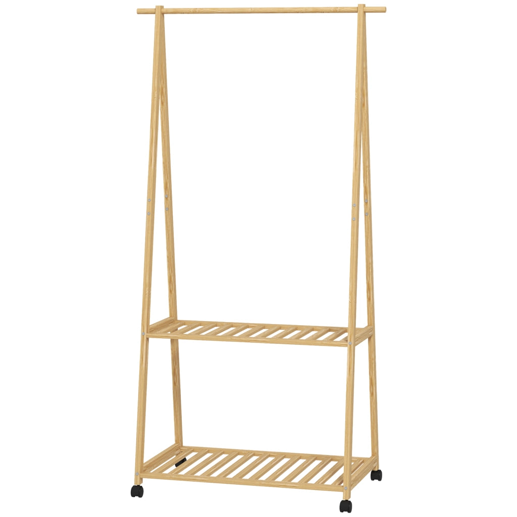 Armadio con appendiabiti e ripiani ¨C zephmum ¨C 84,5x43,5x158 cm Natural