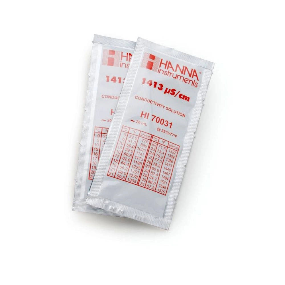 Hanna Instrumets HI70031P - Soluzione in Bustina Monodose 20ml di calibrazione conducibilità 1413 µs/cm( Conf. da 5 Bustine)