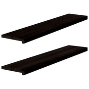 Gradini 2 pz | Tappetini per scale autoadesivi Marrone Scuro 120x30x2 cm Legno Massello Rovere