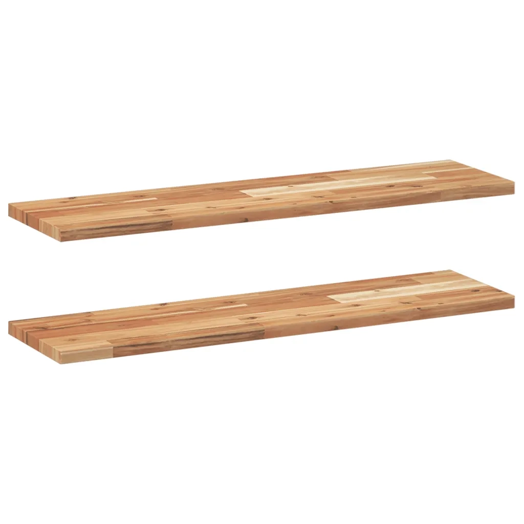 vidaXL Mensole da Parete 2 pz 100x20x2 cm Legno Acacia Rifinito a Olio