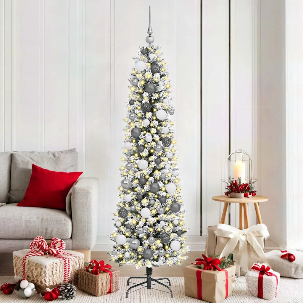 vidaXL Albero di Natale snodato Bianco 180 cm PVC