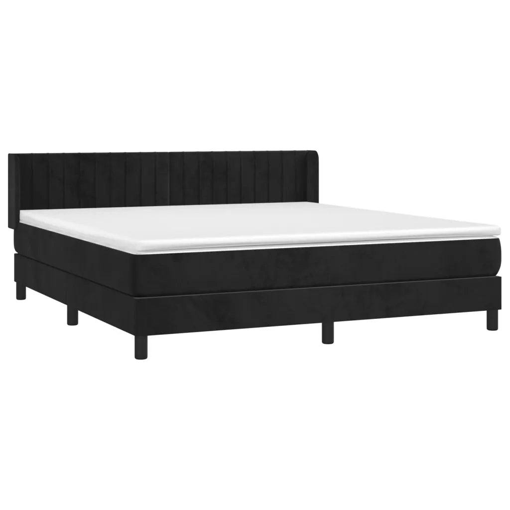 Giroletto a Molle con Materasso Nero 160x200 cm in Vellutocod mxl 74550