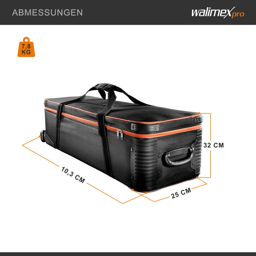 Borsone trolley fotografico L, 1100 x 365 x 290 mm Borsa per accessori fotocamere attrezzatura studi fotografici foto video