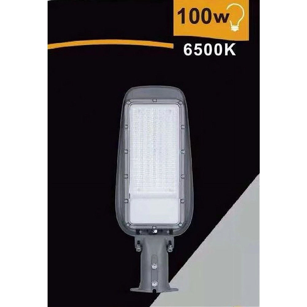 Trade Shop - Lampione Stradale Led 100 W 9000lm Grigio Ip65 Luce Bianco Freddo 6500k Rl02-100w -