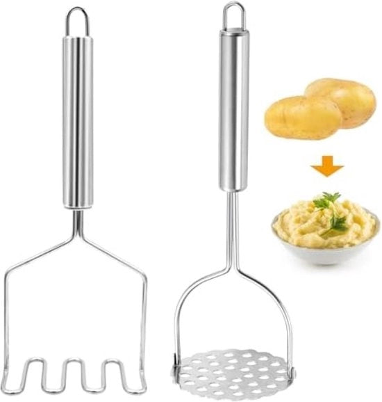 Set di Stampi per Patate in Acciaio Inox da 2 Pezzi - Utensile da Cucina per Purè di Patate e Altro