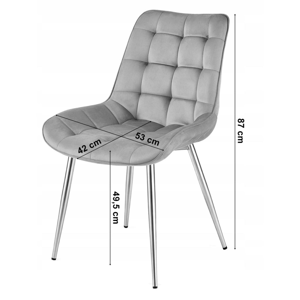 Sedia Bera in Velluto Grigio Antracite con Gambe Oro