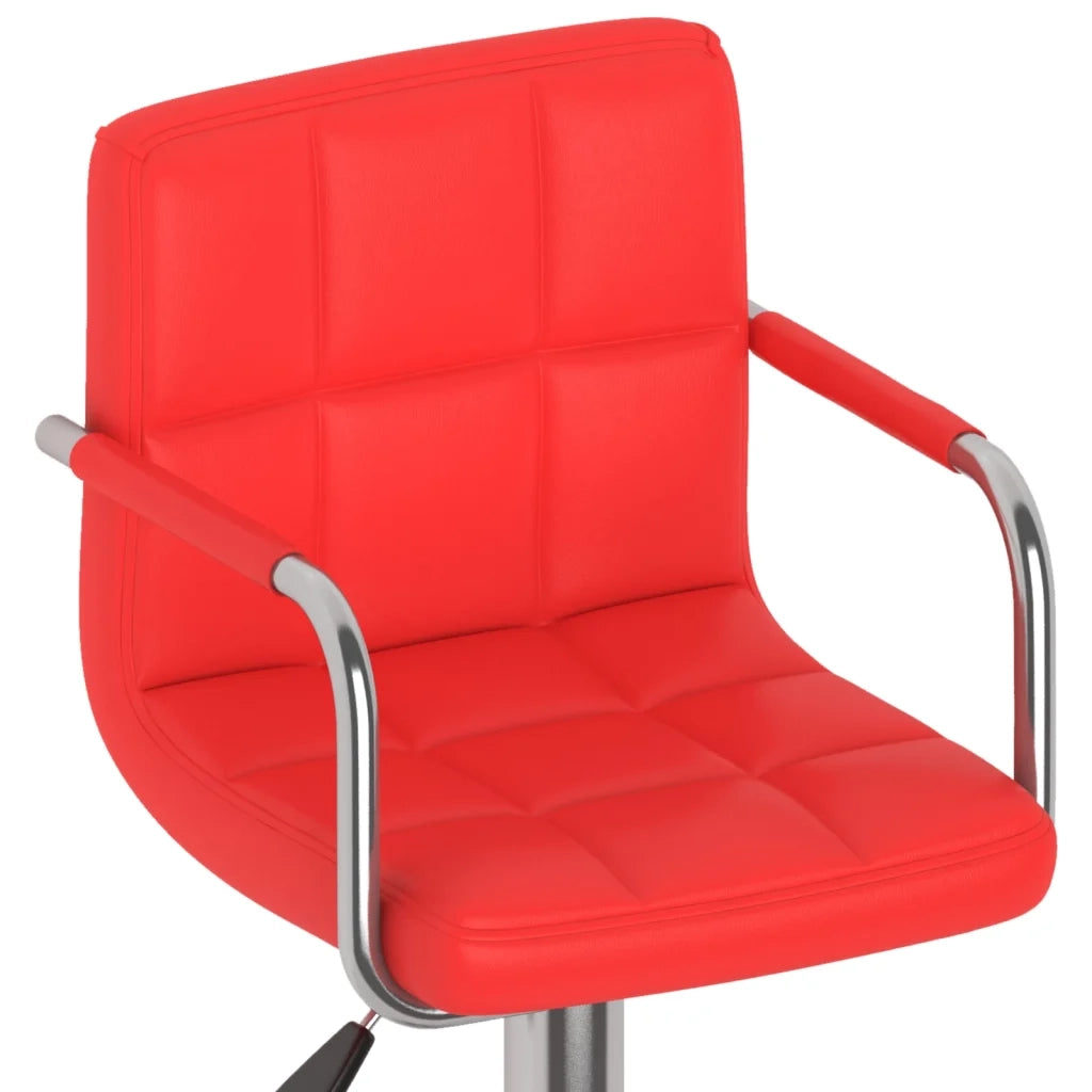 Sgabelli da Bar 2 pz Rossi in Similpelle 334595
