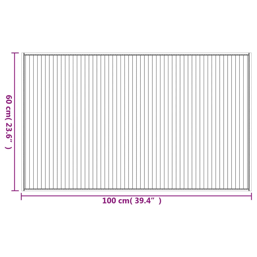 Tappeto Rettangolare Naturale Chiaro 60x100 cm in BambÃ¹