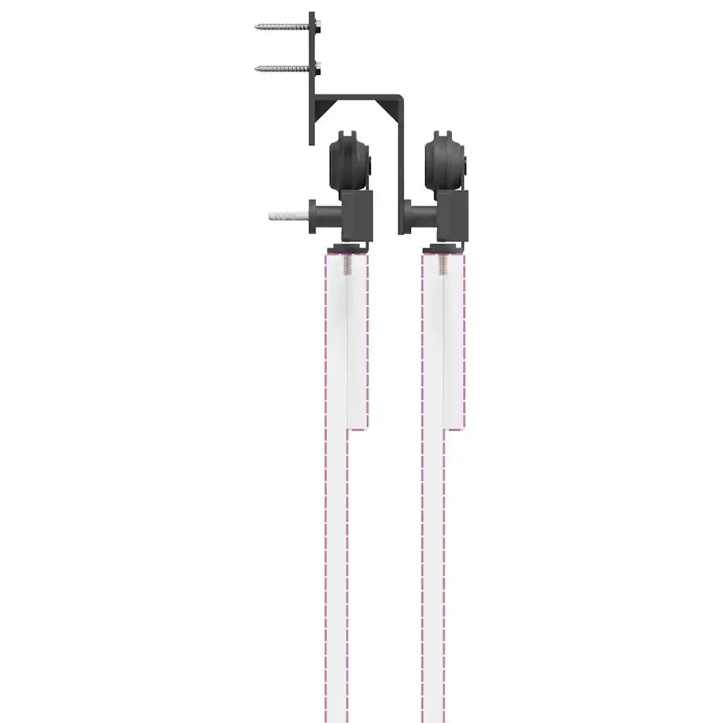 Kit di Binari per Porte Scorrevoli 213,5 cm Acciaio Nero CFW8951601