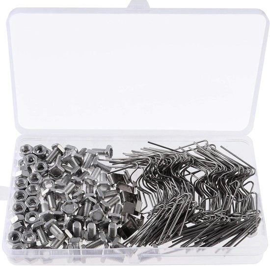 Kit di riparazione per serre - 230 pezzi - incl. 80 gomme per vetro - viti e bulloni in alluminio - 50 pezzi - Clip di sovrapposizione Z - riparazione di giardini - kit di riparazione per serre