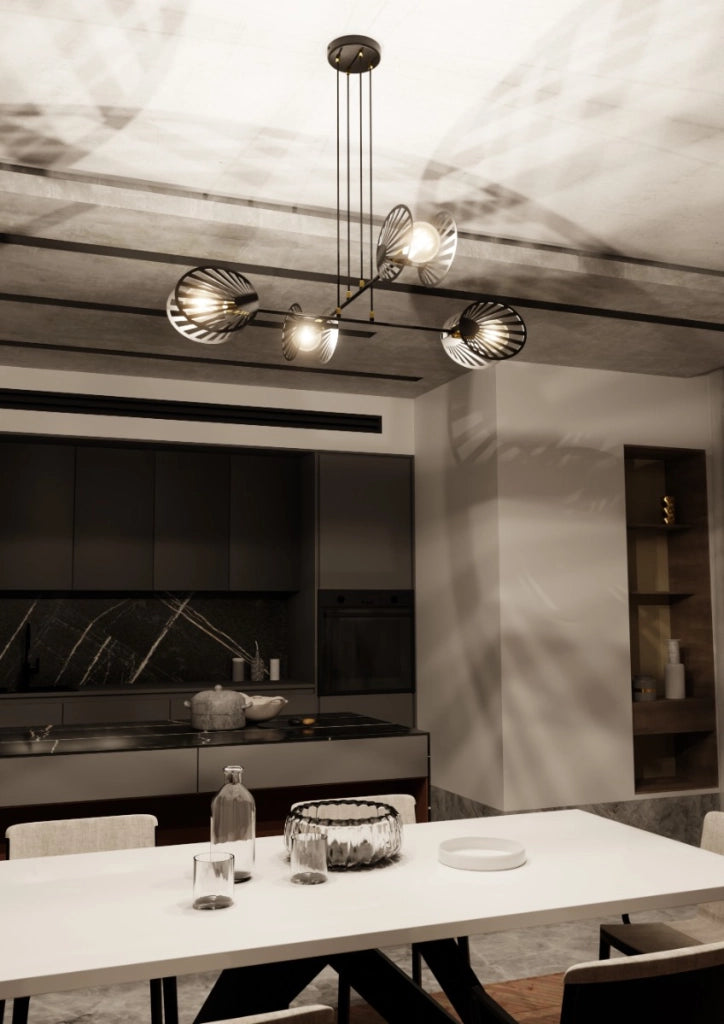 Lampadario Emibig Playa 4 Nero 4xE27 dimmerabile metallo