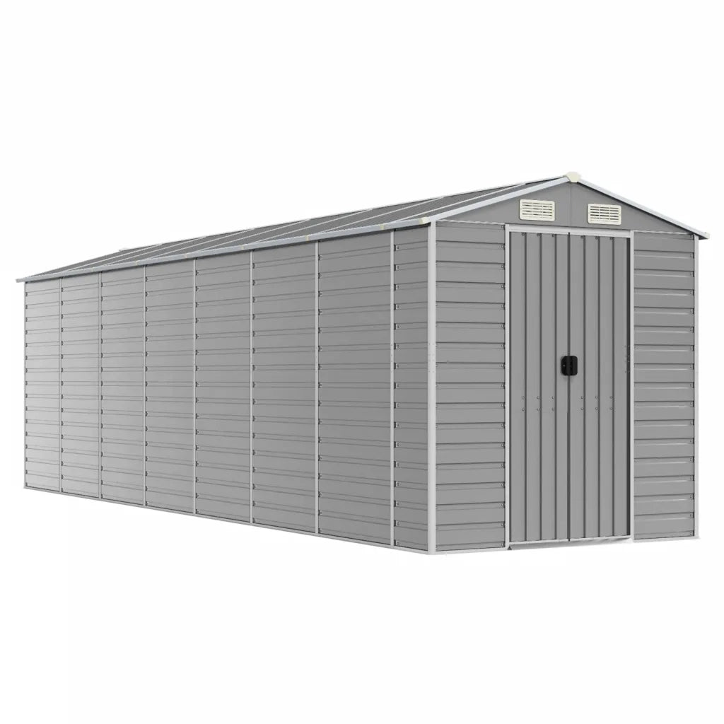 Casetta da giardino grigio chiaro 191x640x198 cm in acciaio zincato 3188248