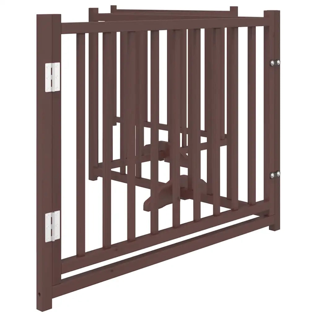 vidaXL Cancello Cani Pieghevole Marrone 4Pannelli 320cm Massello Abete