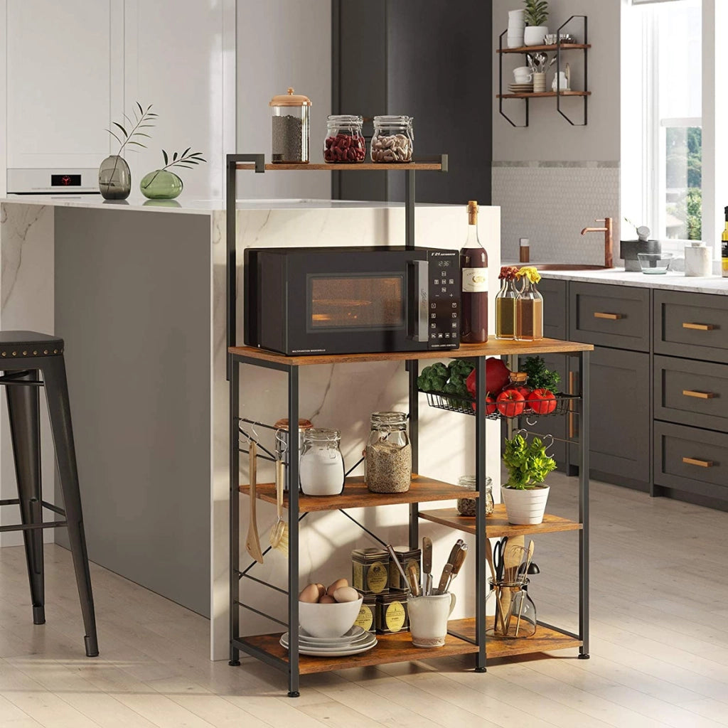 Scaffale cucina industriale alto con gancio e cassetto a rete 90x40x132 cm