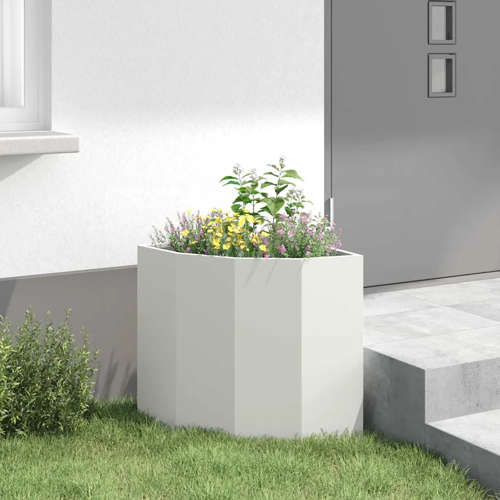 Vaso d'angolo Bianco 45 x 45 x 50 cm Acciaio