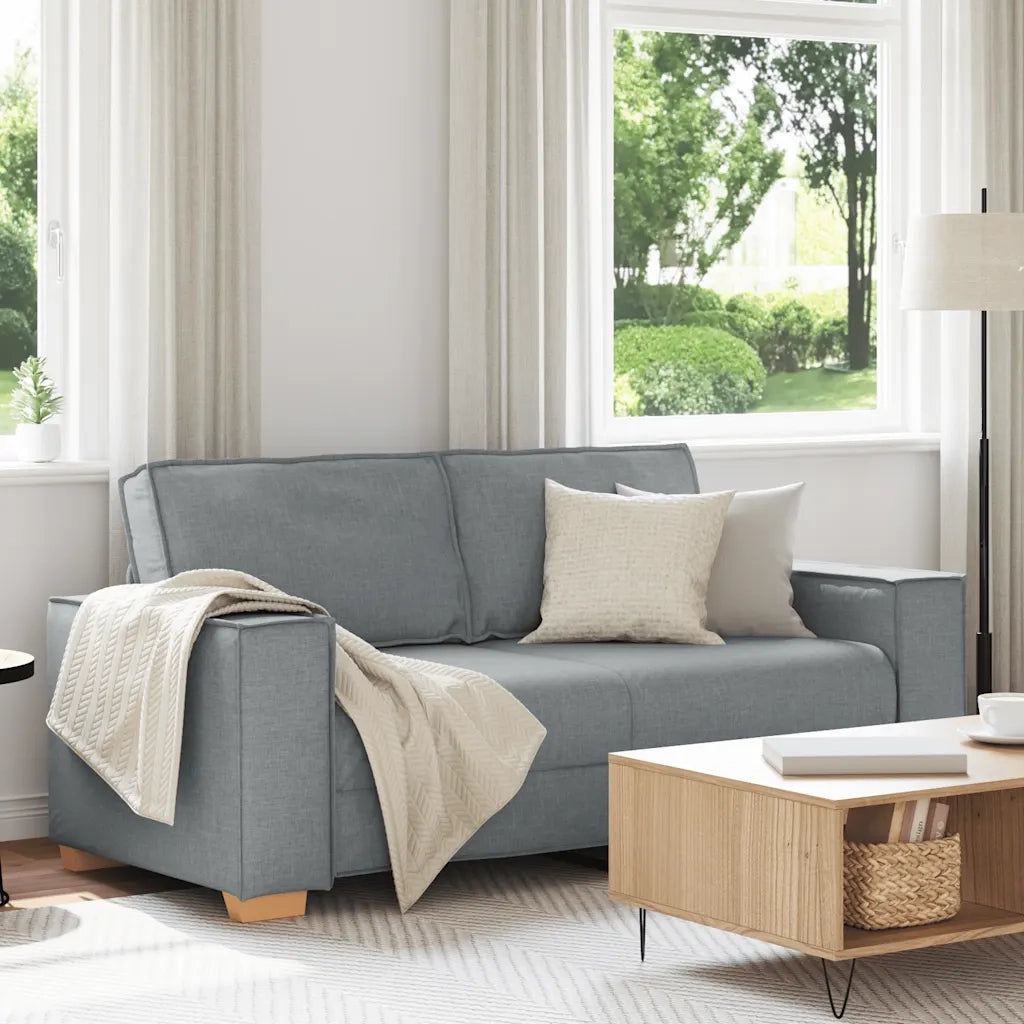 vidaXL Divano a 2 posti Grigio Chiaro 140 cm Tessuto