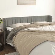 Testiera ad Orecchio-Testata con Orecchie Grigio Chiaro 183x23x78/88 cm in Velluto 286284