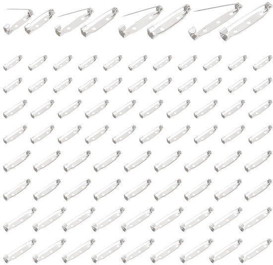 Brochetti sicuri 200 pezzi - Chiusini di sicurezza - 4 misure 20/25/30/35 mm - Color argento - Accessori per abbigliamento uomo/donna - Attrezzi per cucito e ricamo - Aghi di sicurezza