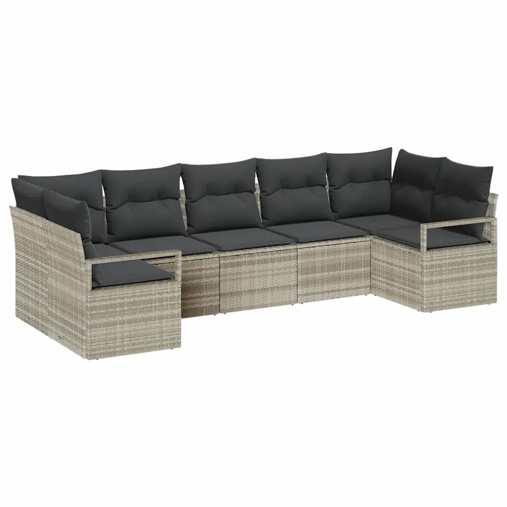Set Divano da Giardino 7 pcs Grigio chiaro polyrattan 3355201