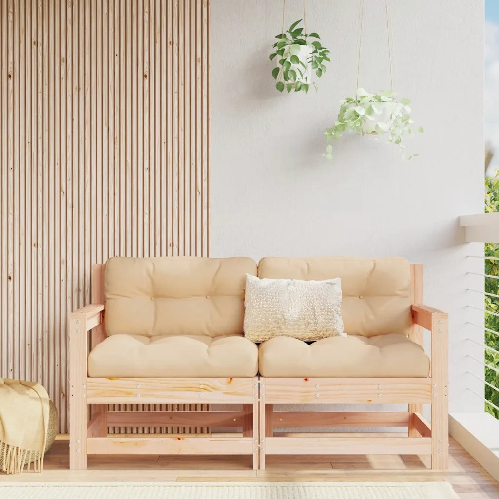 Sedia da patio-Sedie da Giardino con Cuscini 2 pz Legno Massello di Pino 957390