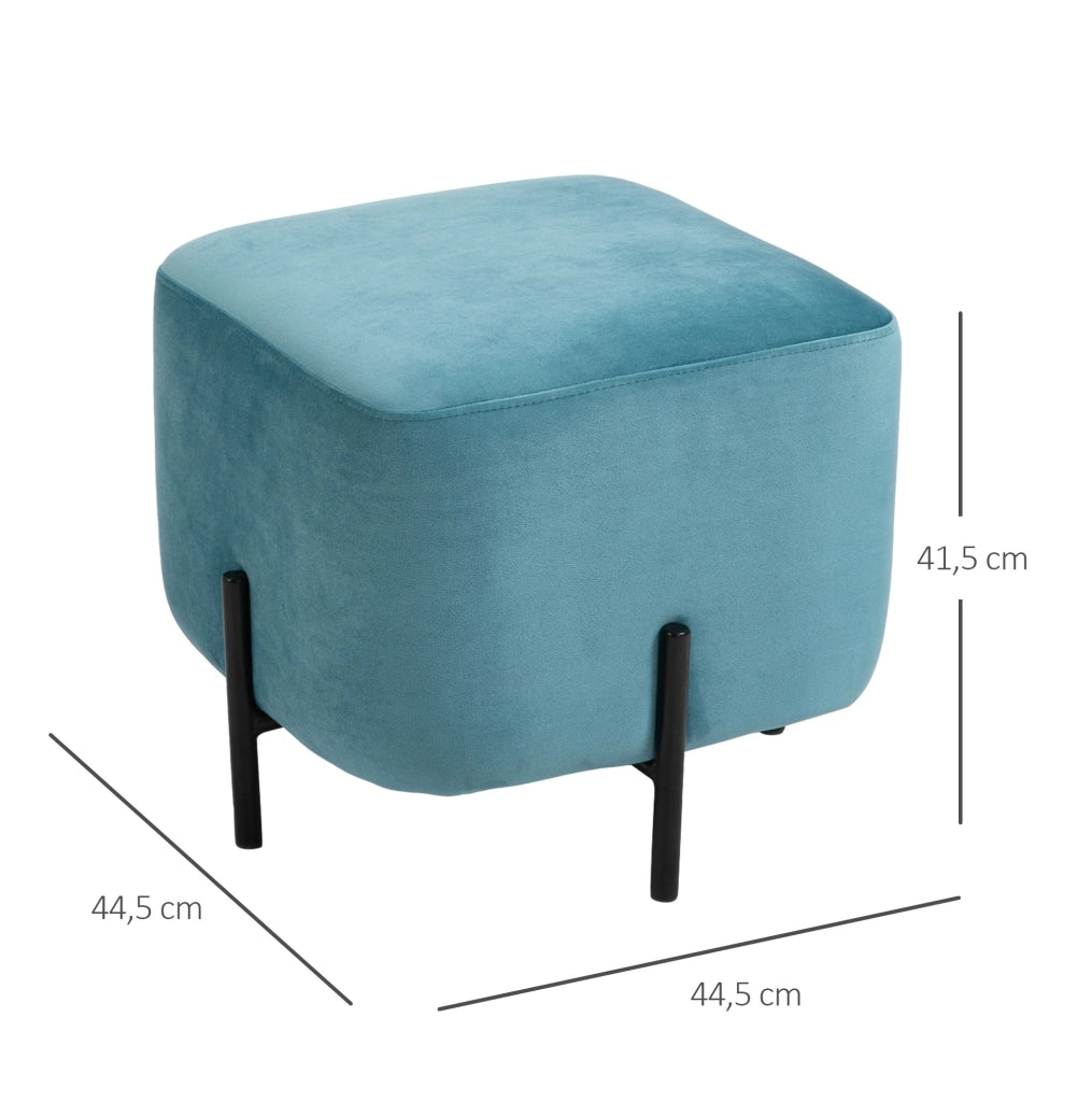 Pouf sgabello 44,5 x 44,5 x 41,5 cm turchese – seduta aggiuntiva versatile
