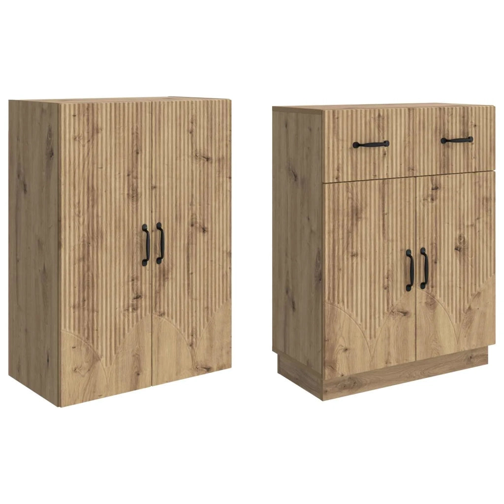Set di armadi 2 pcs Rovere Artigianale Legno ingegnerizzato